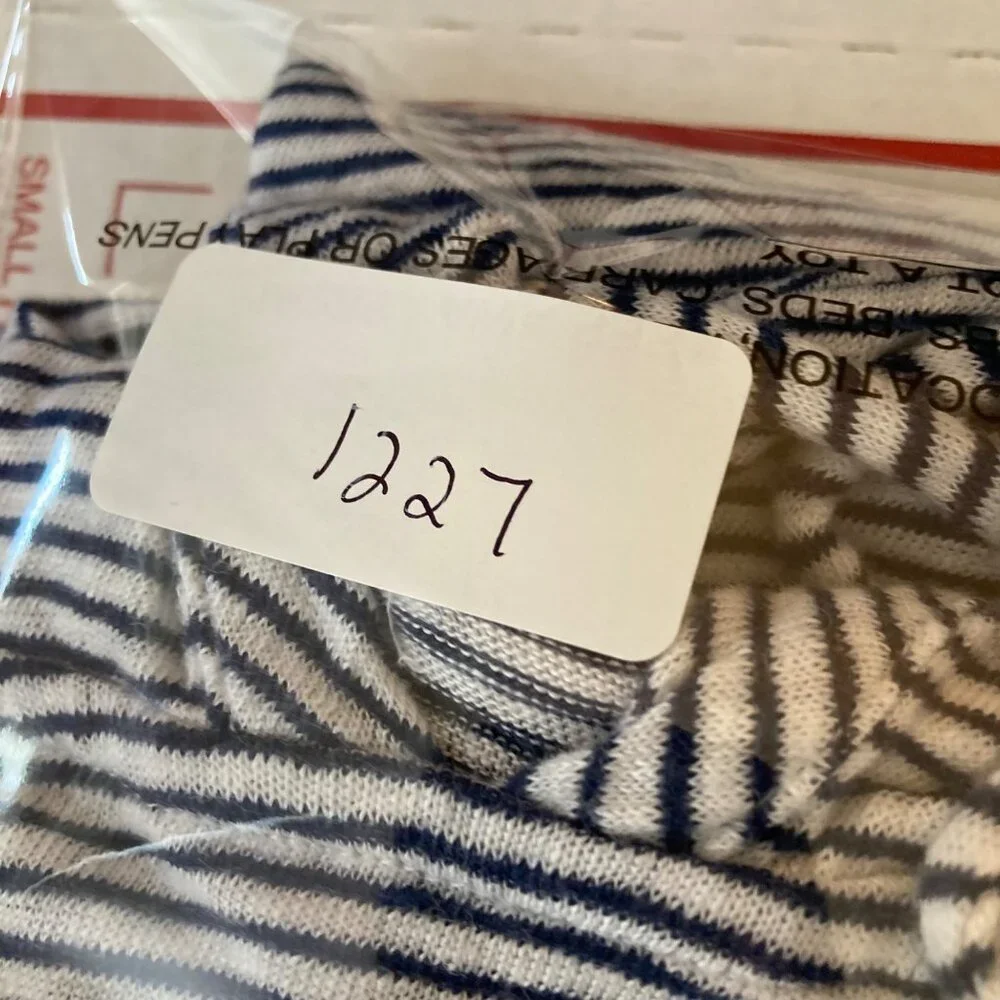 Womens C & C California Linen Hooded Striped‎ Top Navy White M - Picture 8 of 8